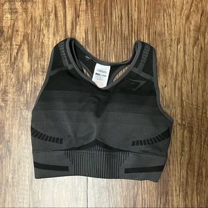 Black and Grey Gymshark Sports Bra